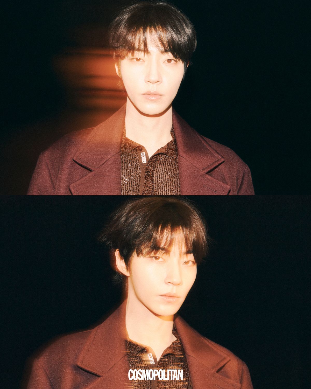 코트, 이너 톱 모두 Gucci.