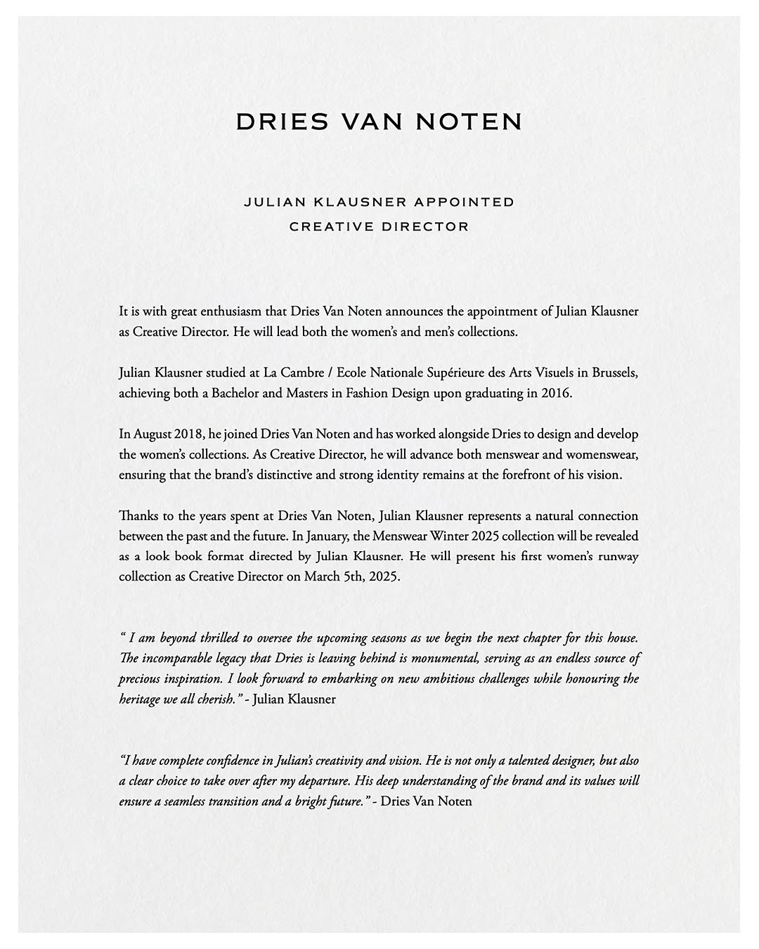 인스타그램 @driesvannoten