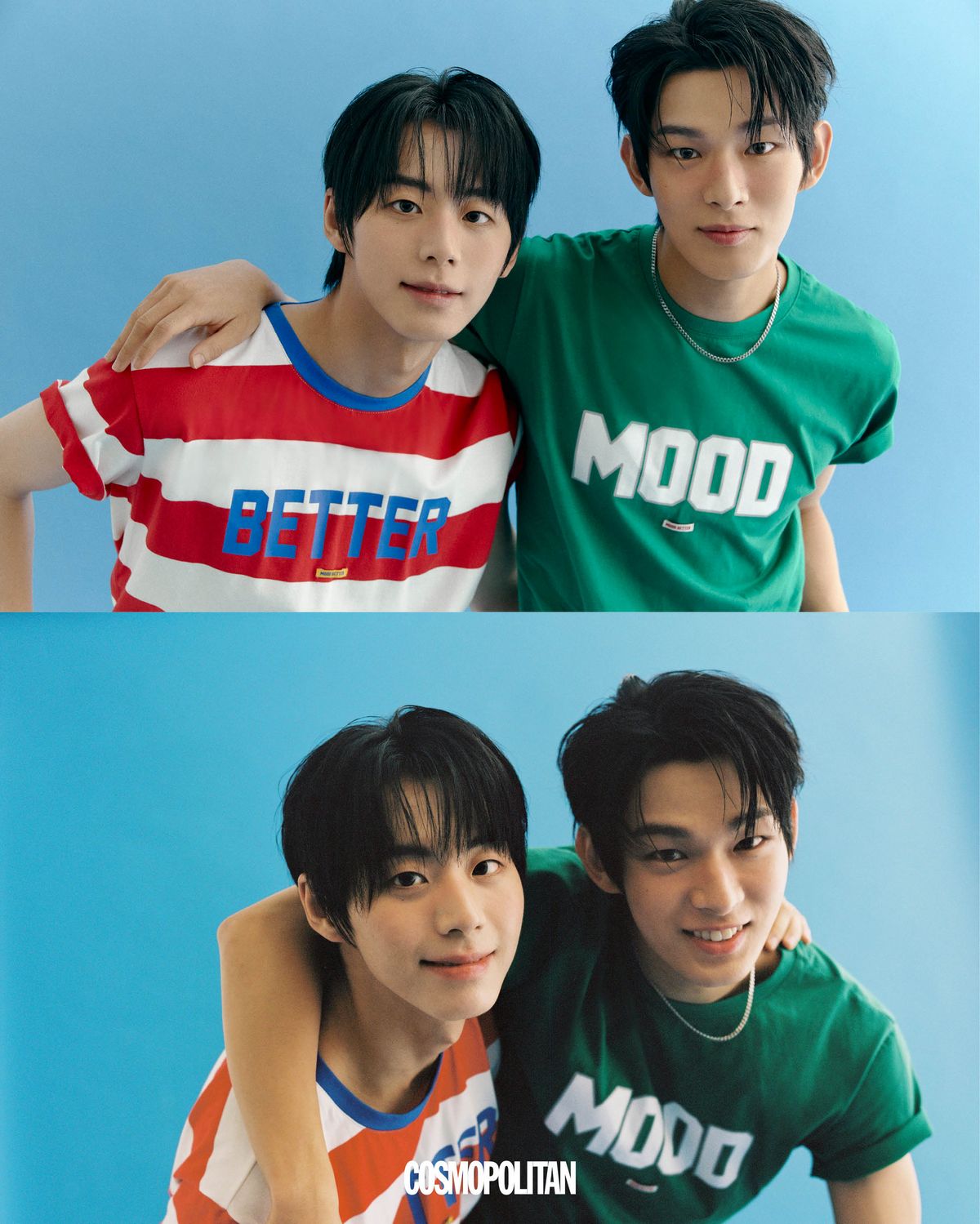 (서정우)티셔츠 Mood Better. (스티븐)티셔츠 Mood Better. 팬츠 Lmc. 목걸이 스타일리스트 소장품.