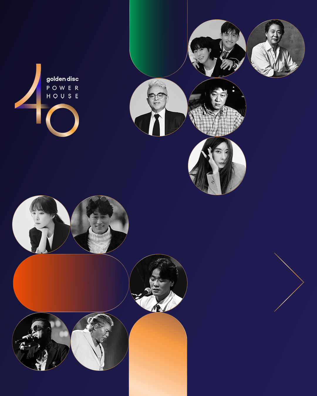골든디스크 40주년 기념 ‘파워하우스 40’ 명단 공개. 골든디스크 제공