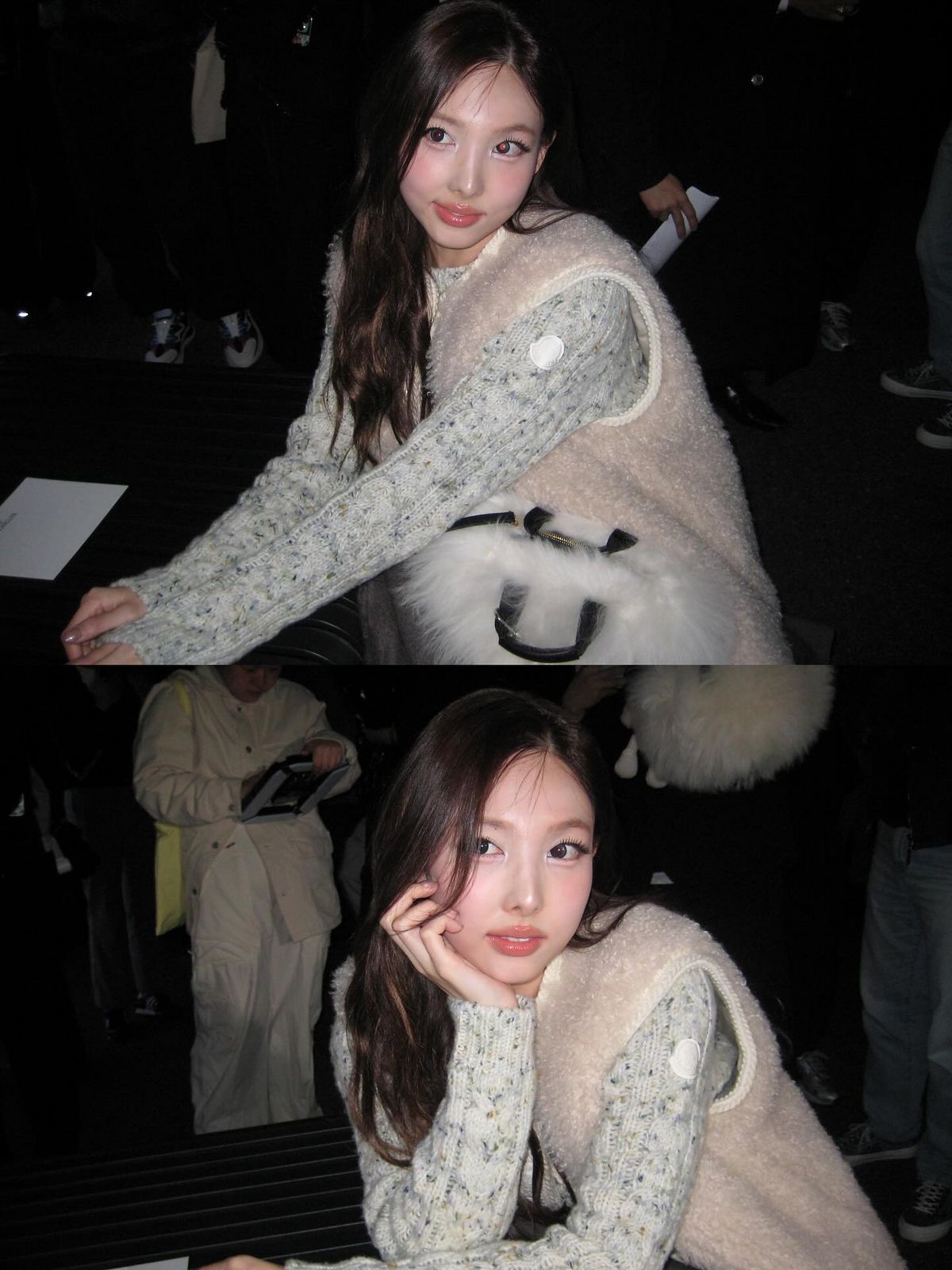 나연의 뽀글이 조끼 룩. 인스타그램 @nayeony