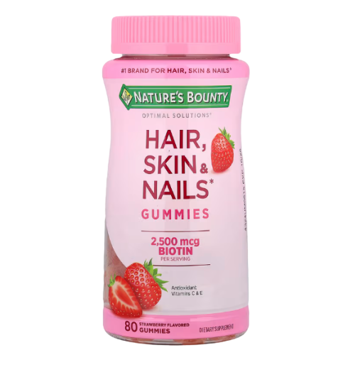 모발, 피부 & 손발톱 구미젤리, 딸기맛, 구미젤리 80개