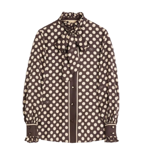 플루스 드 푸아 프린트 트윌 셔츠