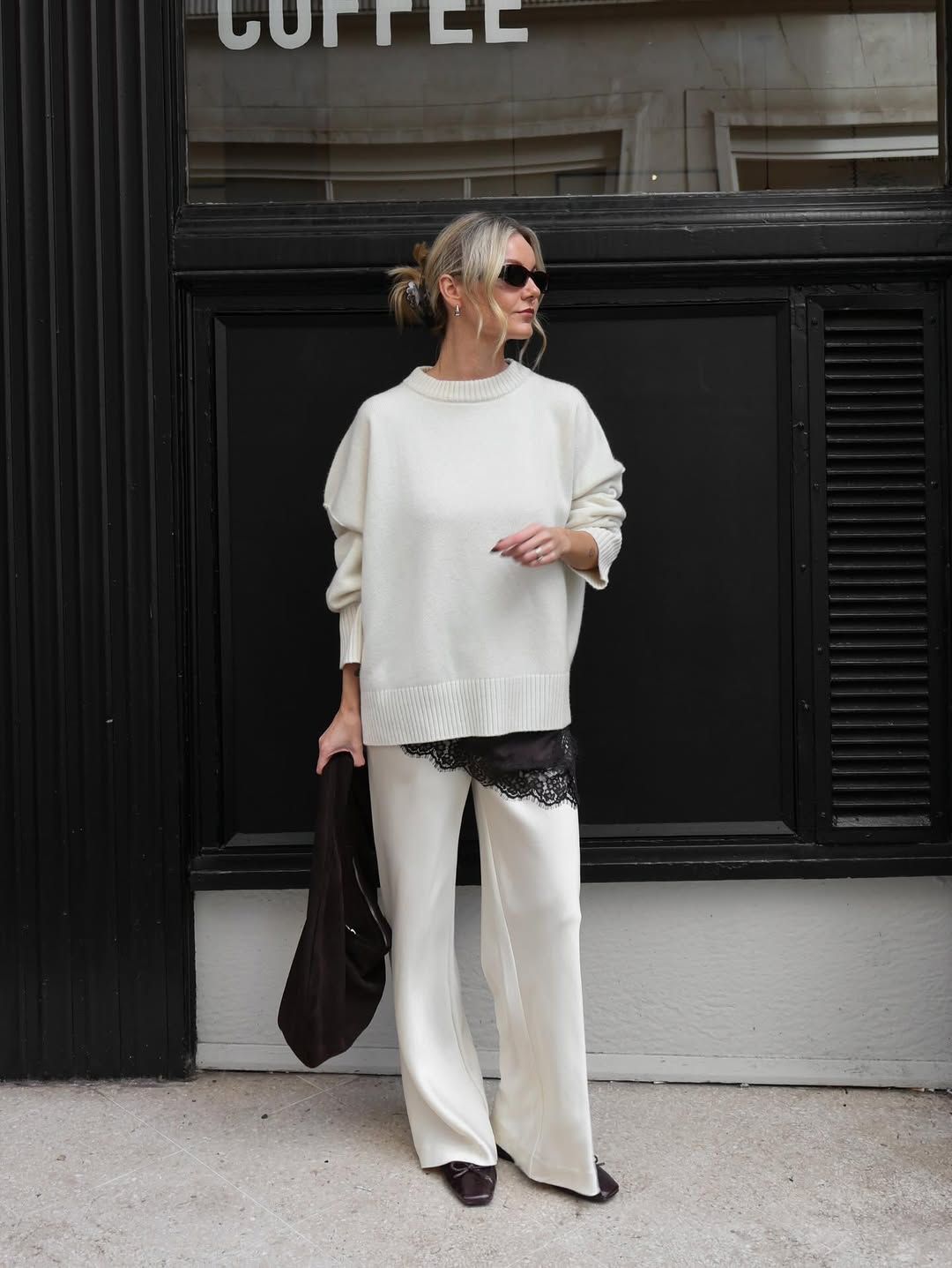 슬립 드레스 With 니트 | 인스타그램 @ninaleacaine