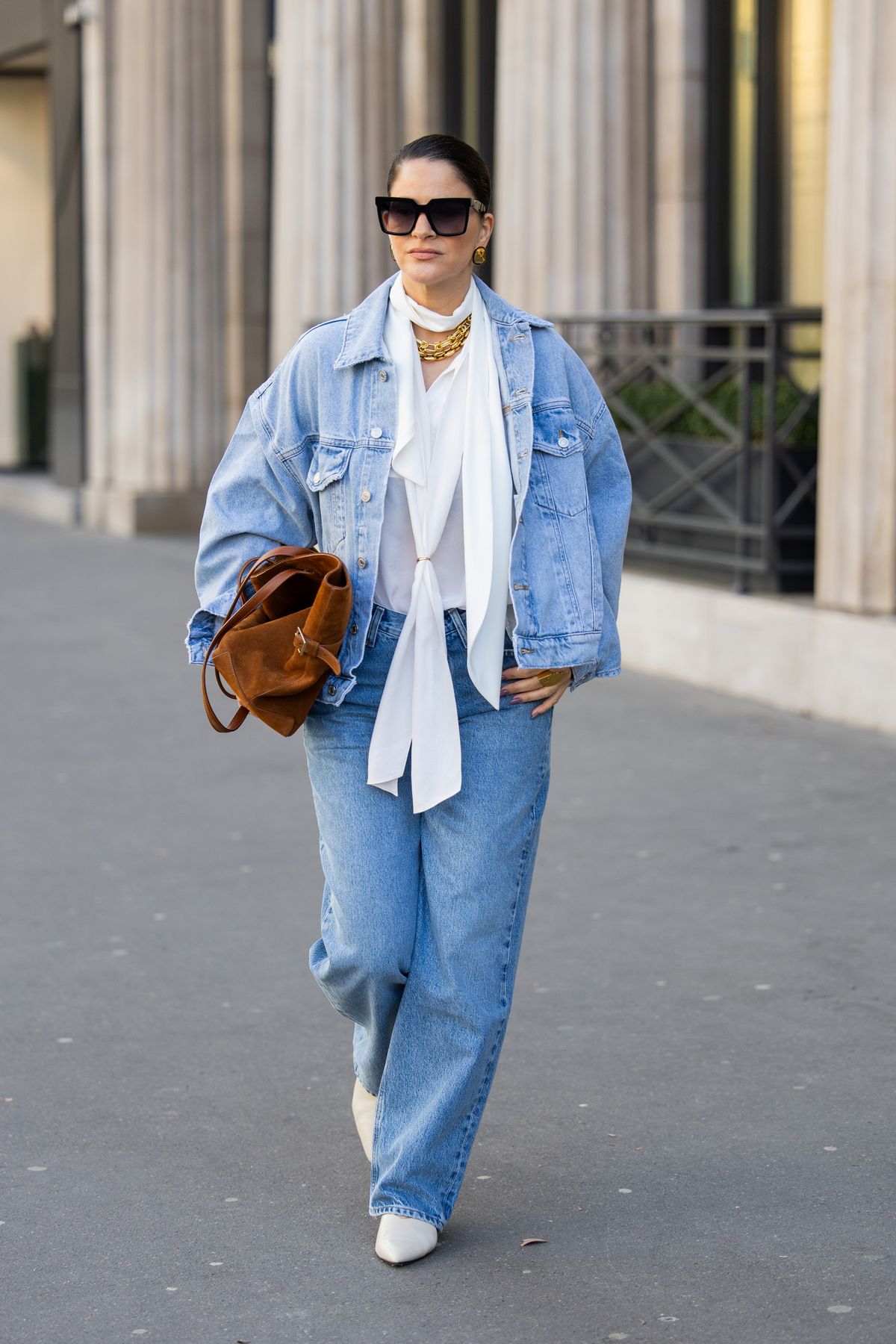 청청 패션, 데님 재킷 | 출처 Getty Images