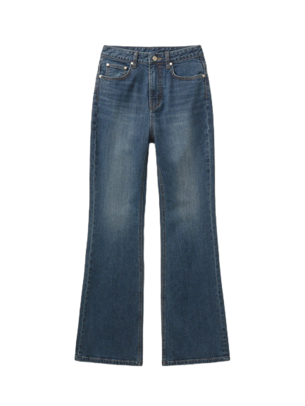 내추럴 세미 부츠컷 데님 진 블루