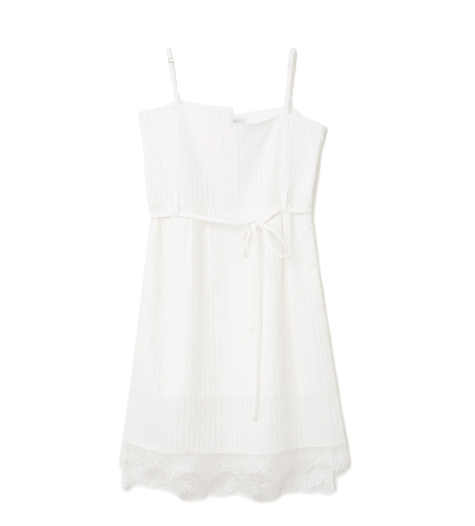 언발란스 레이스 미디 드레스