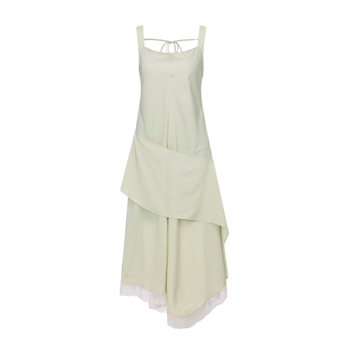 레이어드 드레이핑 슬립 드레스