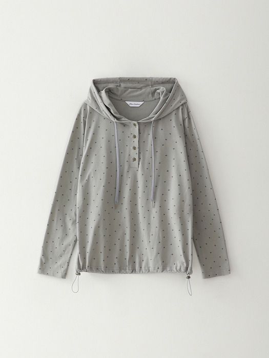 washed star string hoodie