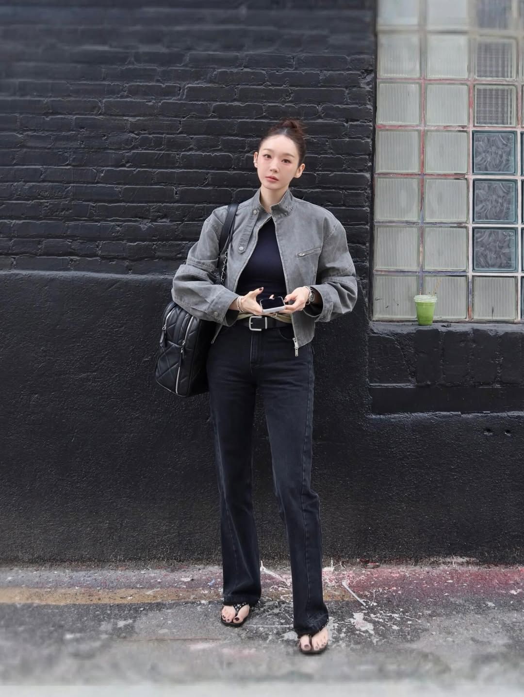 강민경 블루종 패션 | 인스타그램 @iammingki 