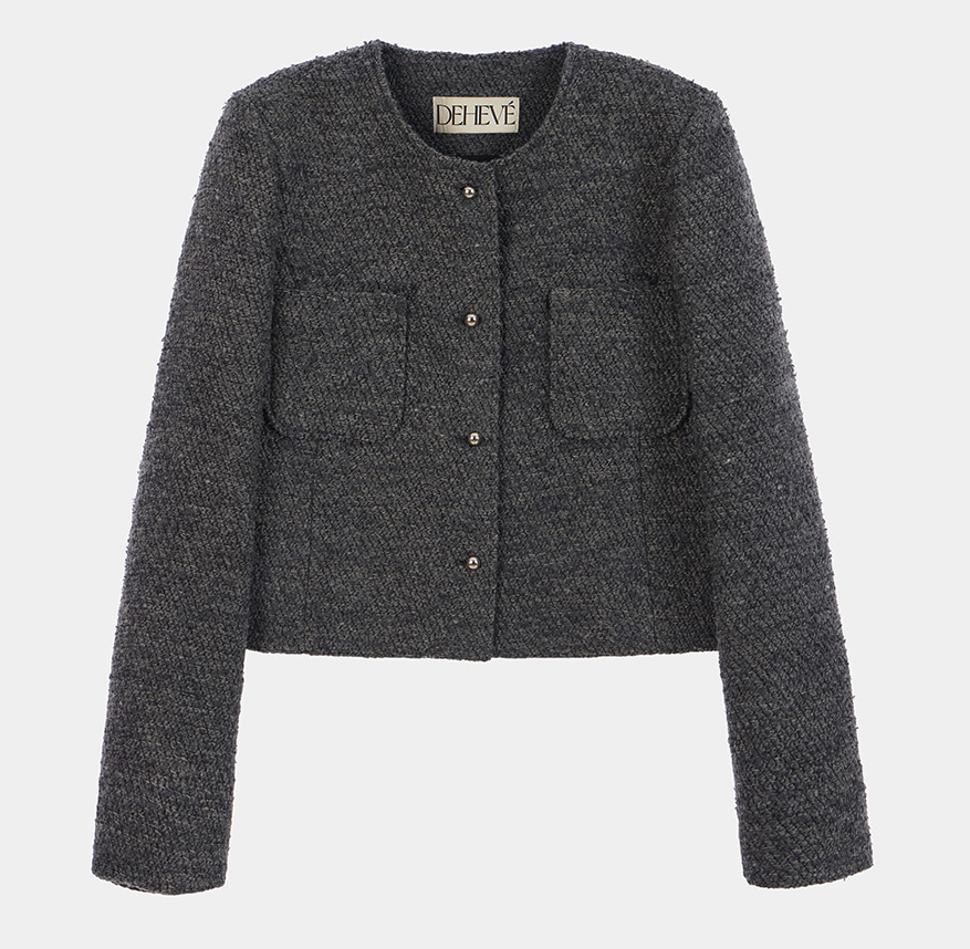 Out Pocket Single Tweed Jacket