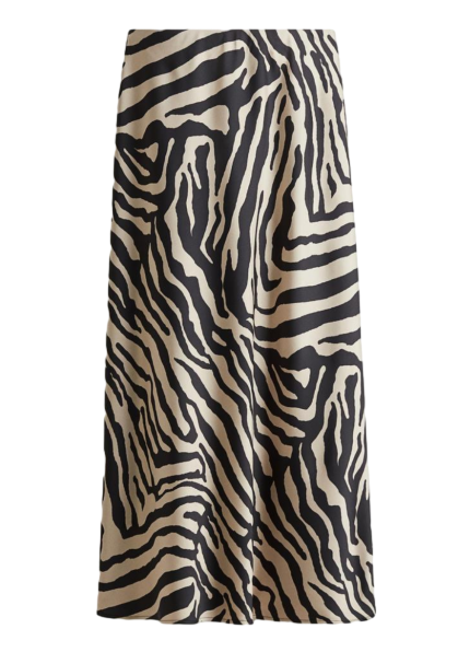 미디 스커트 라이트 베이지/지브라 프린트 1184662036