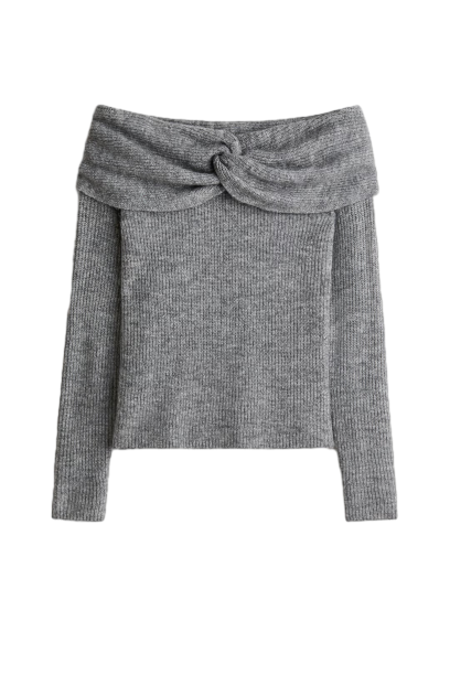 오프숄더 스웨터