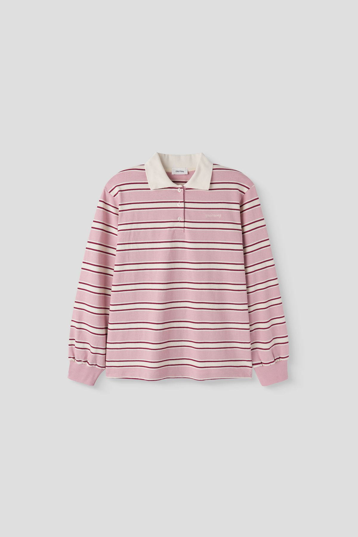 리틀 스트라이프 럭비 카라 티(Pink)