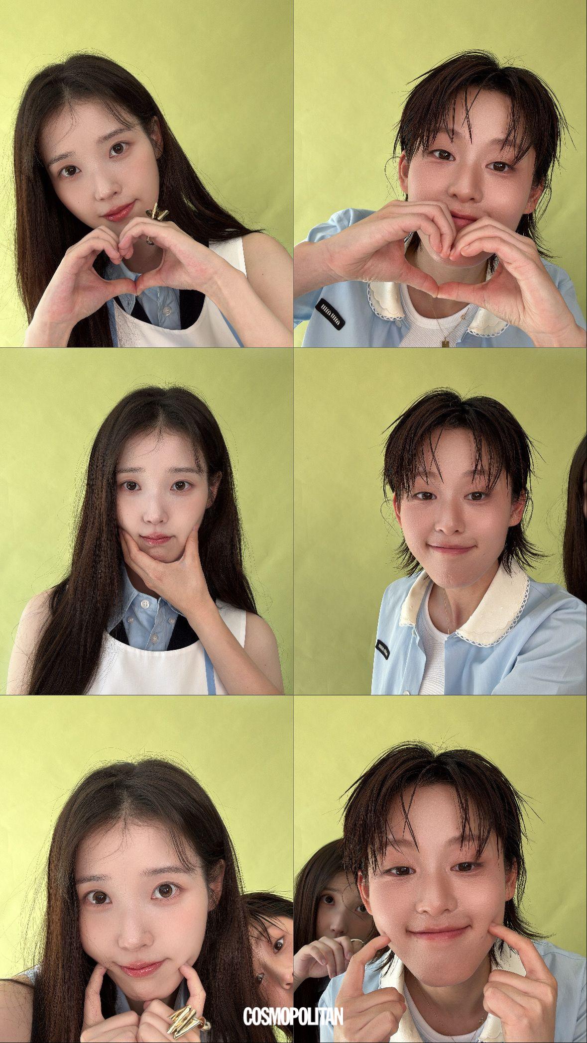 21세기 대군부인에 출연중인 팀 캐슬뷰티, 아이유 이연의 미공개 셀카. 사진 아이유, 이연.