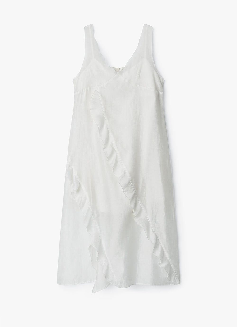 RUFFLE LACE SLEEVELESS CAMI TOP LAYERED DRESS