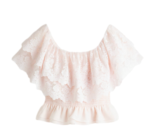 오프숄더 플라운스 탑