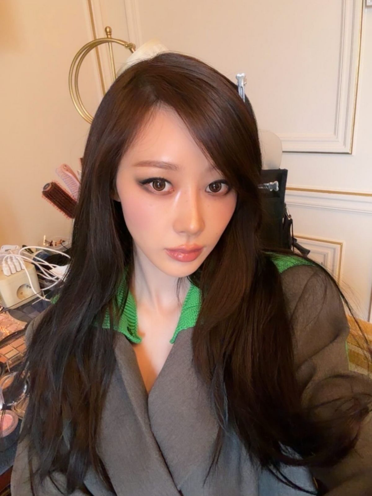 에스파 지젤의 블러셔 메이크업. 인스타그램 @aerichandesu