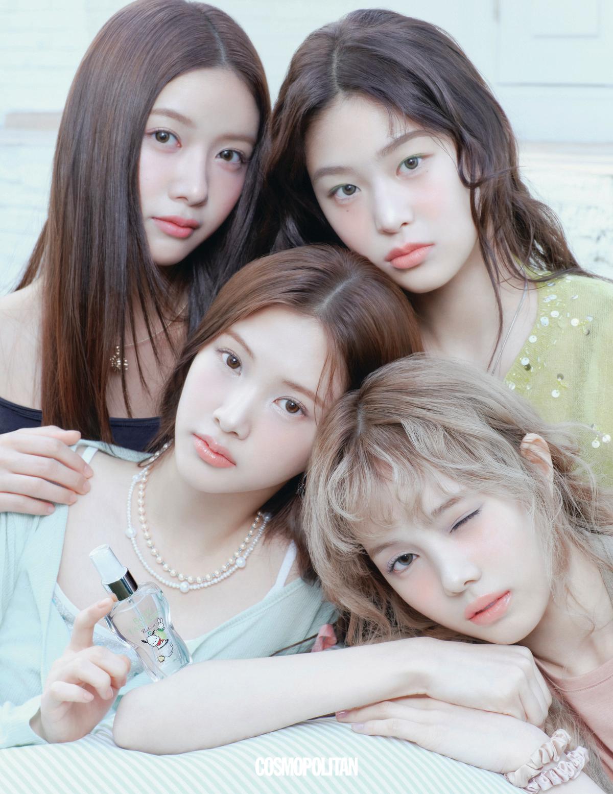 (왼쪽 위부터 시계 방향으로, 쿠미)톱, 목걸이 스타일리스트 소장품. (베니)목걸이 Niro Serendipity. 카디건 스타일리스트 소장품. (미아)톱 Noirnine. 스크런치 스타일리스트 소장품. (이현)카디건, 슬리브리스 톱 모두 Overdue Flair. 목걸이 모두 Niro Serendipity. 