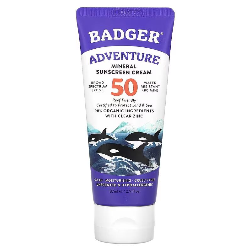 어드벤처, 미네랄 자외선 차단제 크림, SPF 50, 무향, 87ml(2.9fl oz)