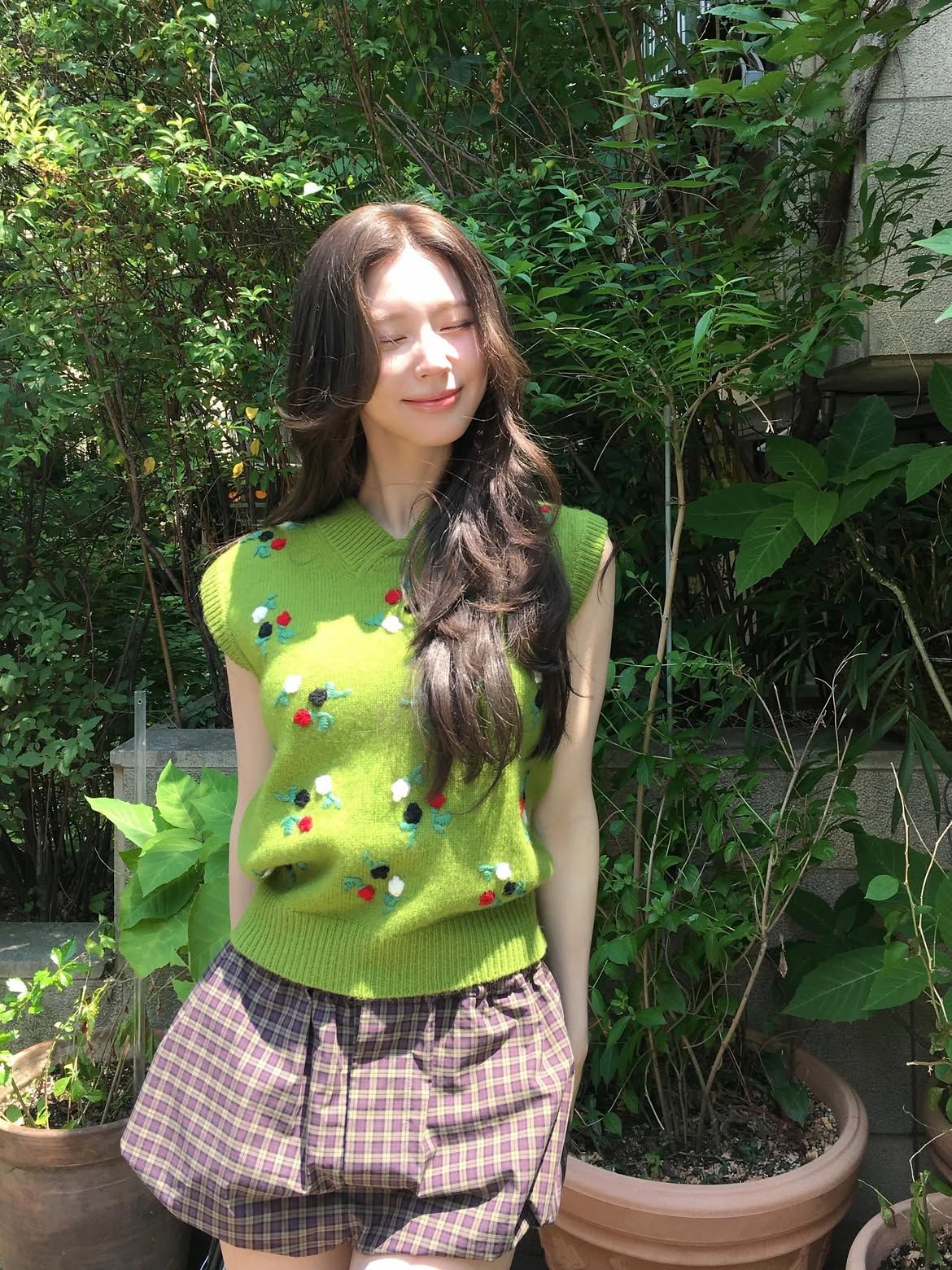 아이들 미연 체크 패션 | 인스타그램 @noodle.zip