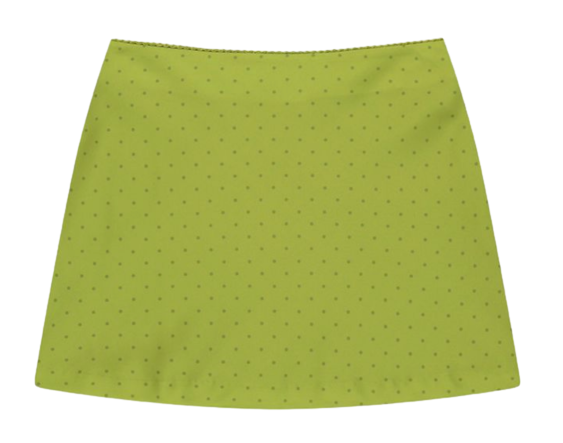 Polka Dot Satin Mini Skirt Olive Green