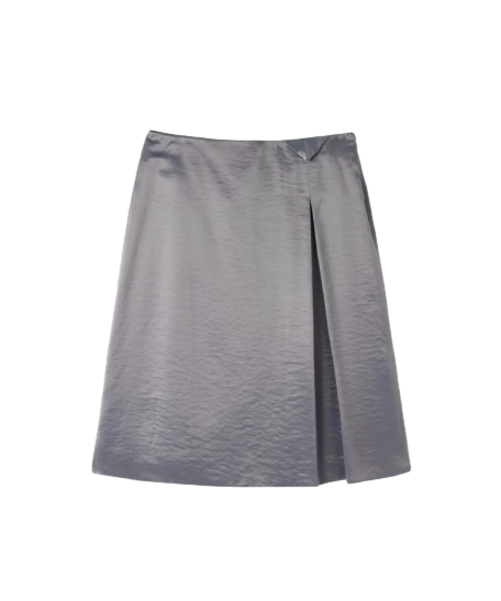 Satin Silky Skirt / Gray
