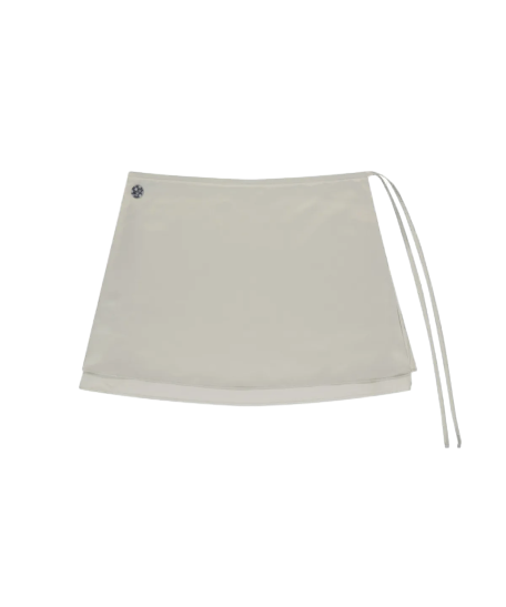 038 SATIN WRAP SKIRT SILVER