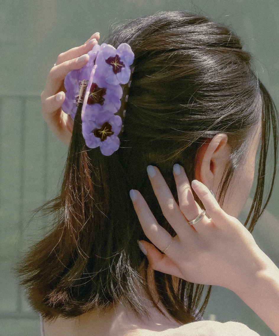 Trio Pansies Hair Claw