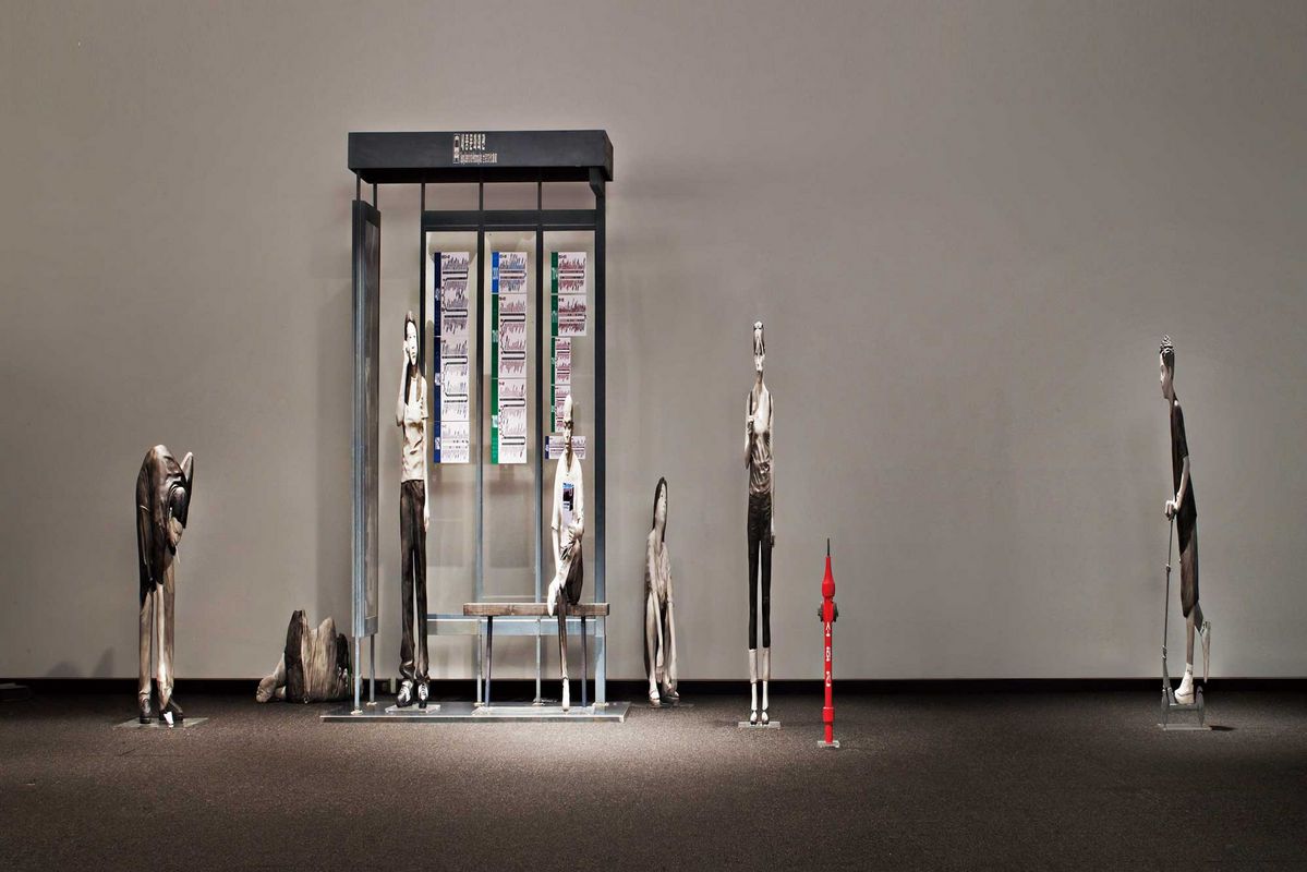 이환권, 정류장 Bus Stop, installation variable, mix material, 2005