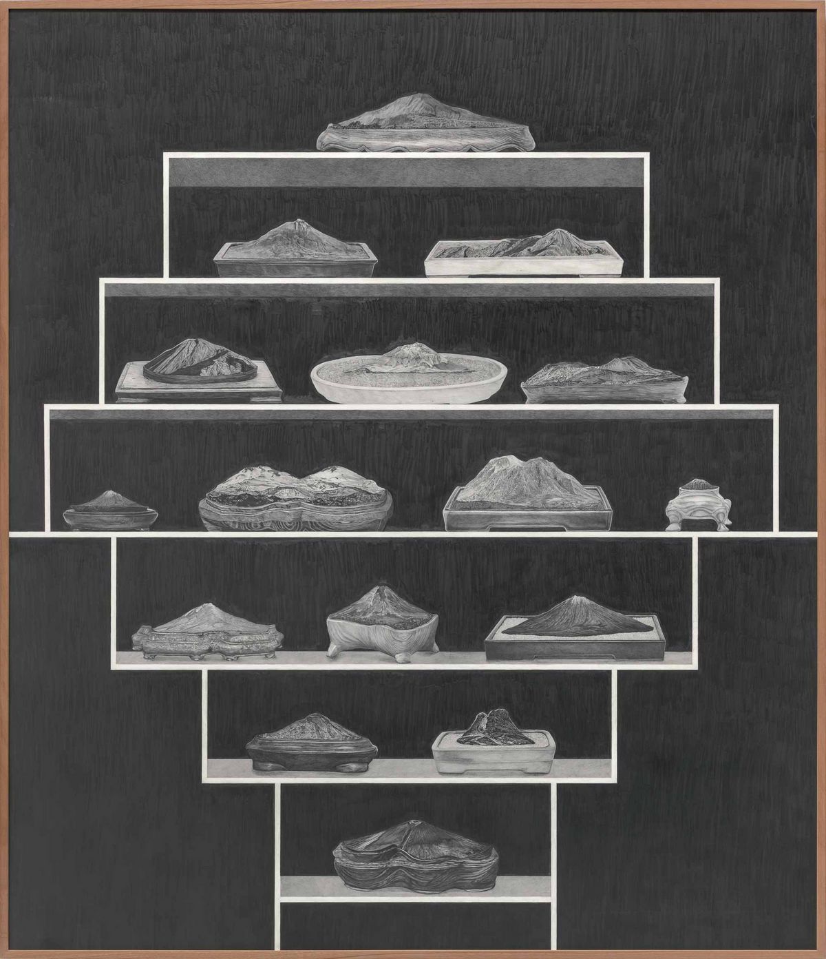 16 Volcanoes, 2026, Graphite on paper, Image size: 213.4x182.9cm/Frame size: 214.6x184.2x5cm, Courtesy of the artist and Kukje Gallery