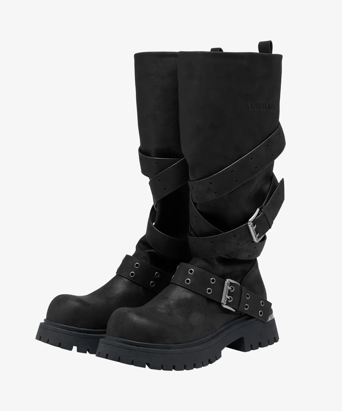 러스크 스트랩 슬라우치드 부츠 Rusk Strap Slouched Boots_Black