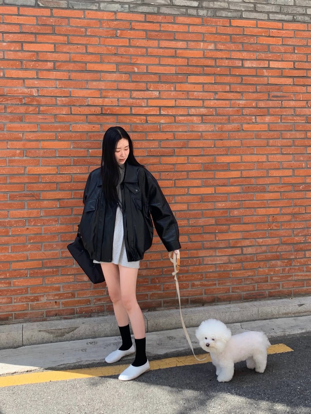 차정원 가죽 점퍼 패션 | 인스타그램 @ch_amii