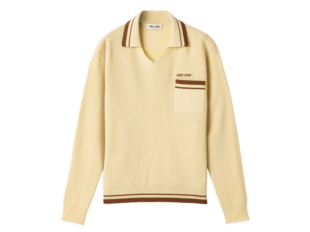 캐시미어 브이넥 스웨터 4백20만원 Miu Miu.