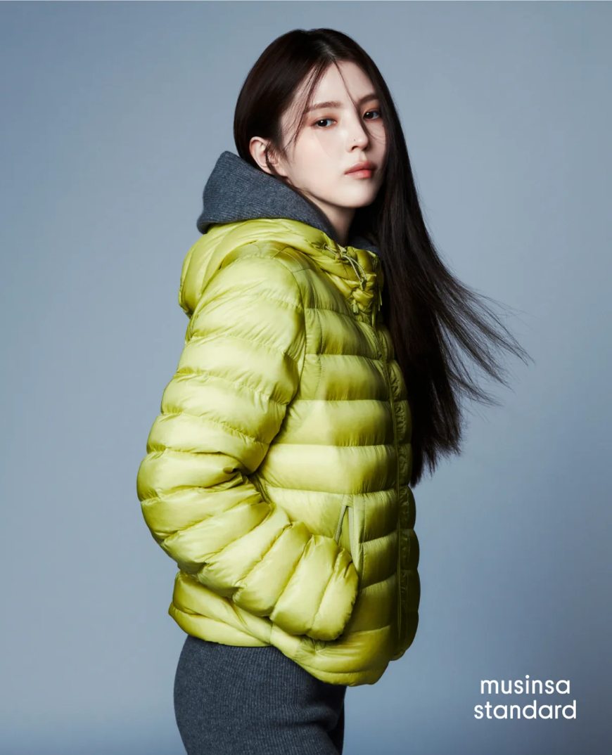 우먼즈 시어 후디드 라이트 다운 재킷