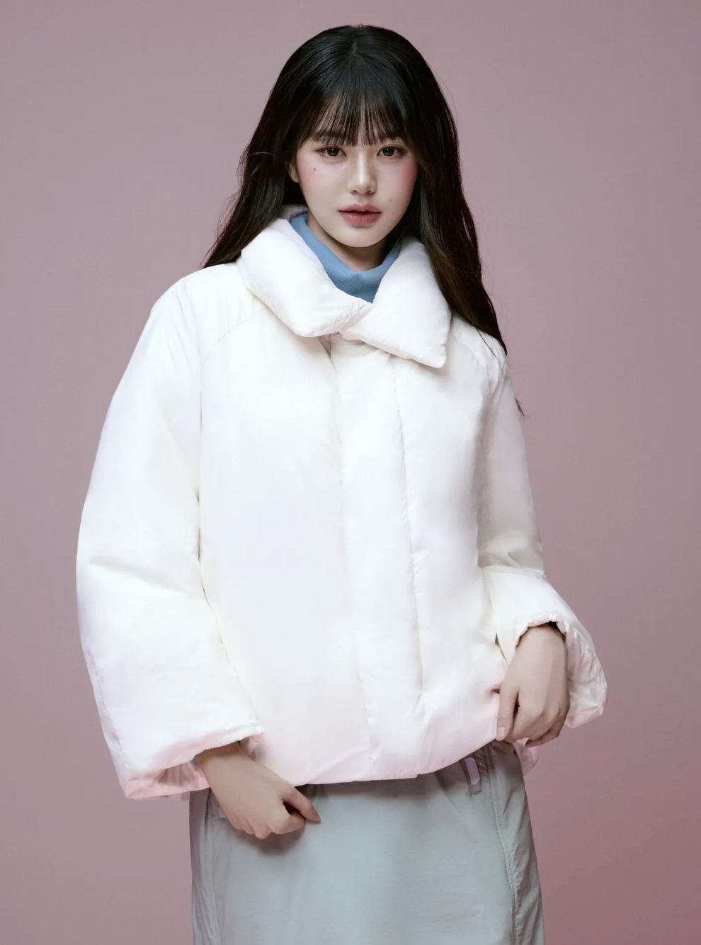 La Belle (라벨르) 여성 숏 코트 다운 자켓_Cream