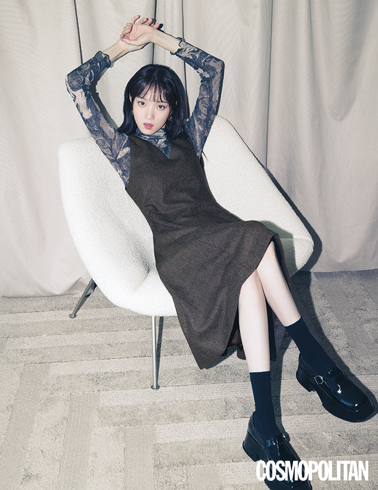 브이넥 레이어드 원피스 더엣지.