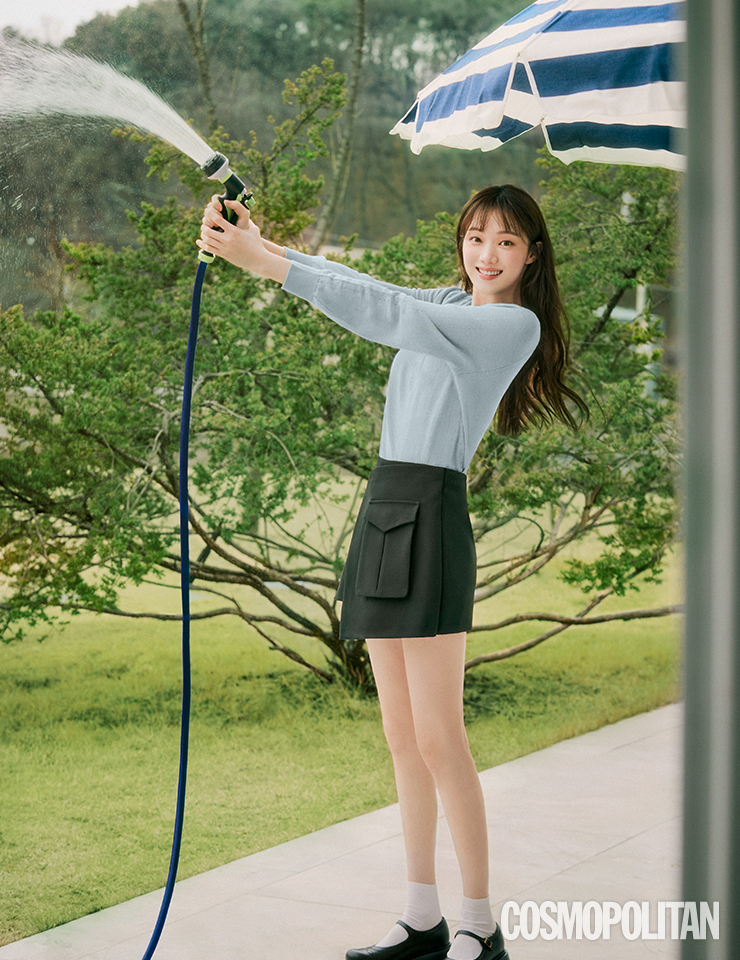 리넨 니트 톱 더엣지.