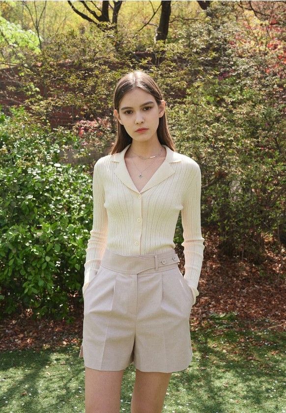 LOEUVRE - Open collar knit  