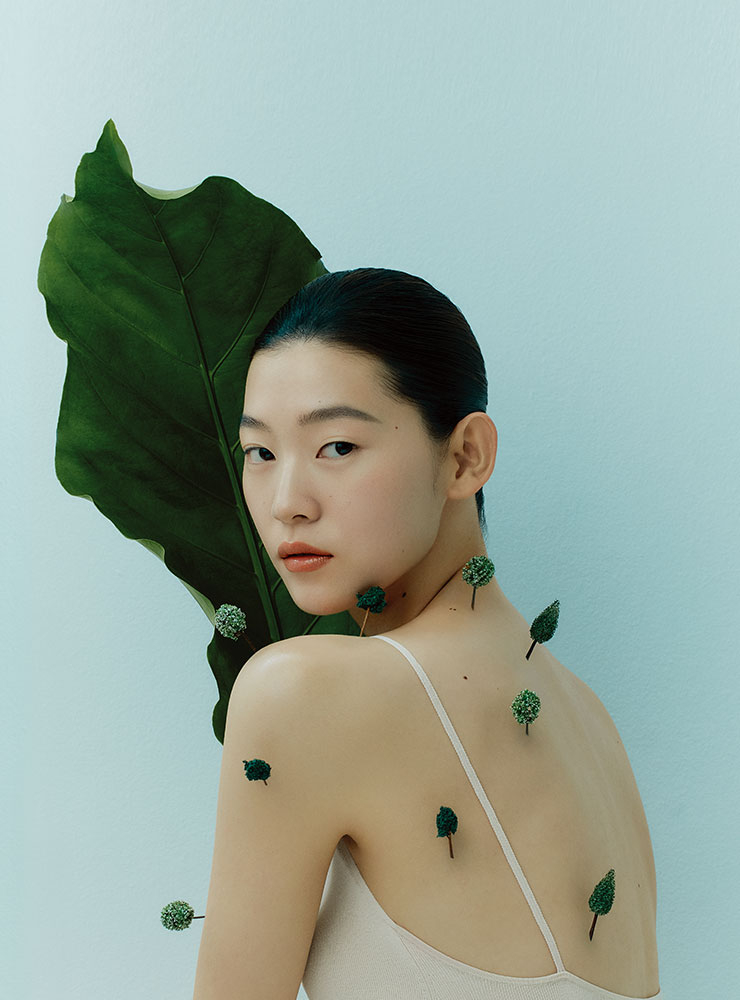 (스킨톤 슬립, 원피스, 화이트 니트 베스트)코스, (화이트 코튼 드레스)데무