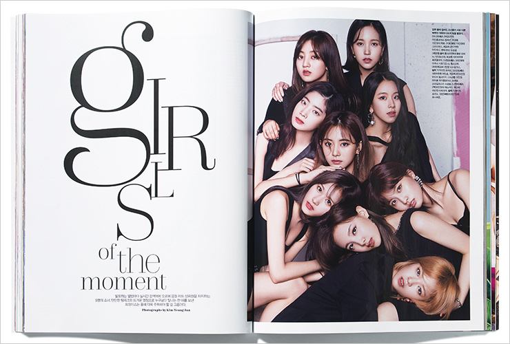 누구보다 빛나는 한 해를 보냈던 2018년의 트와이스. 2018년 1월호 ‘Girls of the moment’