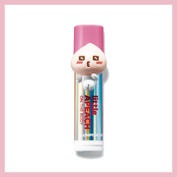 온더바디 리틀어피치 레드 플럼핑 립밤_ 7천9백원 핑크빛 귀요미 어피치 캐릭터가 붙어 있는 탱글 유리알 광택 립 메이커. 멘톨 성분이 들어 있어 입술에 바르면 시원한 청량감이 느껴지고 빈약한 입술도 봉긋해 보이는 효과가 있다.
