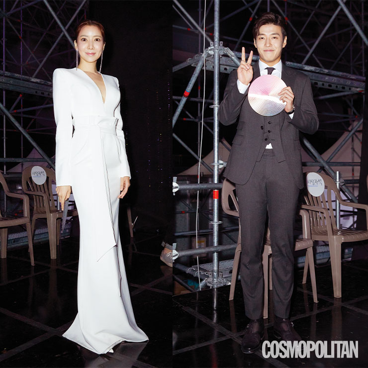 (왼쪽)순백의 의상을 입은 윈터 원더랜드의 여신, 윤세아. (오른쪽)용식 씨, 이런 모습은 처음이에요~! 